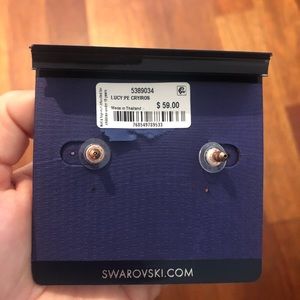 Swarovski crystal rose gold huggies